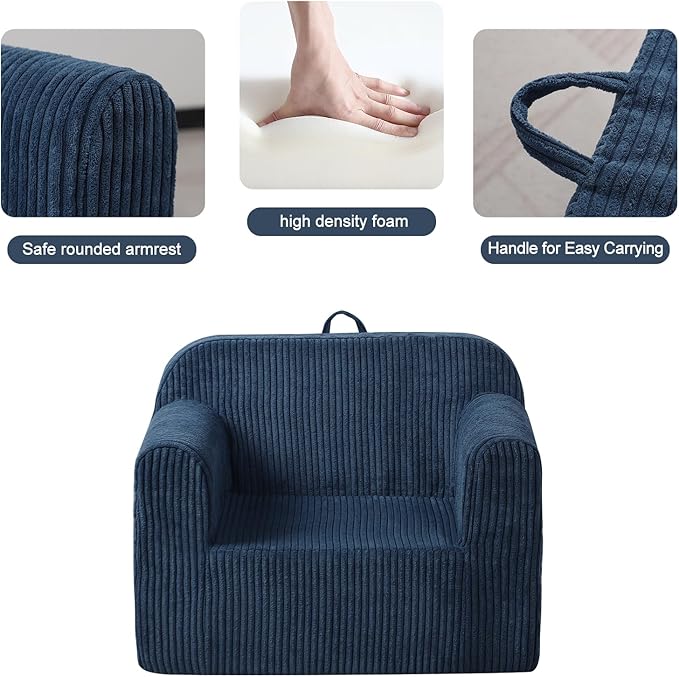 Getifun Foam Kids Sofa, Comfy Toddler Couch, Soft Toddler Armchair for Boys and Girls (Blue)
