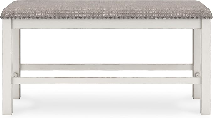 Signature Design by Ashley Robbinsdale 49" Counter Height Dining Bench, Antique White