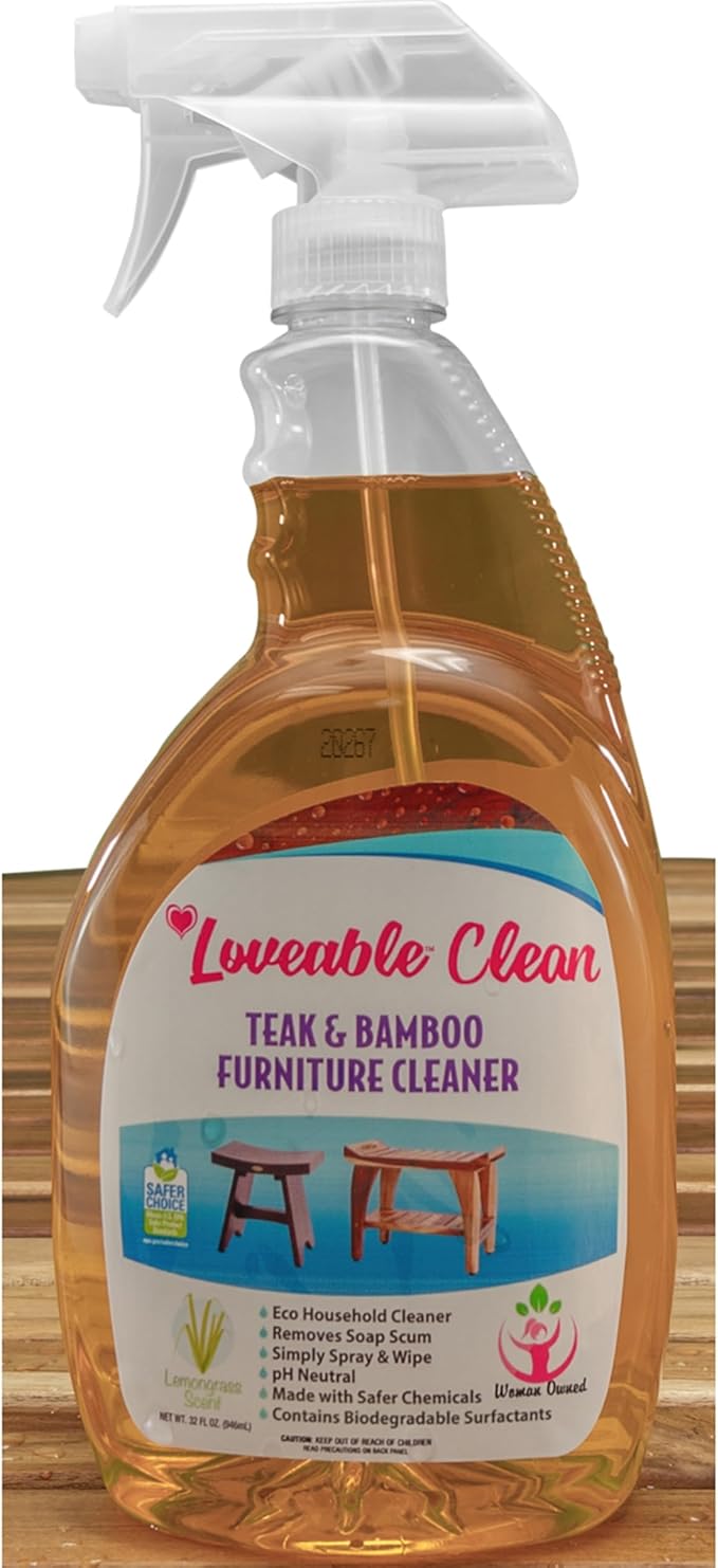 EcoDecors Teak Cleaner Protective Teak Wood Restorer Eco Household Wood Furniture Cleaner Spray bottle For Hardwood & Bamboo Furniture – Certified EPA Safer Choice - 32 oz