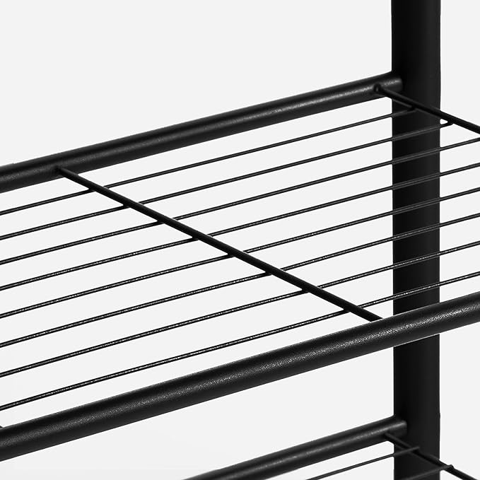 HOOBRO Coat Rack Shoe Bench, 3-Tier Shoe Rack, Industrial Shoe Organizer Storage Bench, Entry Bench with Mesh Shelves, for Entryway, Living Room, Hallway, Easy Assembly, Rustic Brown BF12HX01