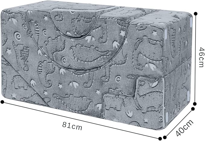 MeMoreCool Foam Climbing Toddler Couch, Modular Kids Sofa with Slide & Stair, Convertible Baby Couch for Playroom, Sectional Furniture for Crawling, Climbing, and Kids’ Play
