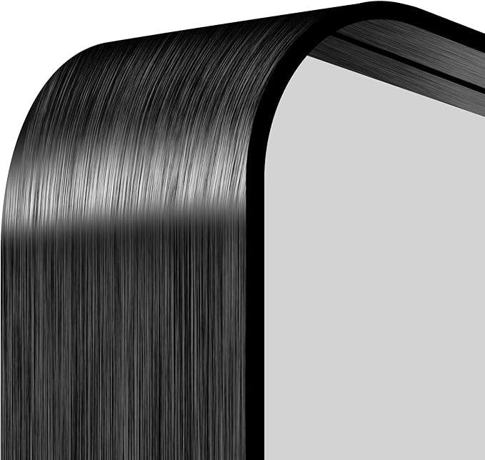 FORBATH 36x40 Inch Bathroom Mirror, Brushed Black Deep Frame Wall Mirror with Rounded Corners, Anti-Rust Tempered Glass for Modern Farmhouse Vanity (Horizontal/Vertical)