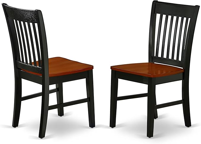 East West Furniture MZNO5-BCH-W 5 Piece Modern Dining Table Set Includes a Rectangle Wooden Table with Dropleaf and 4 Kitchen Dining Chairs, 36x54 Inch, Black & Cherry