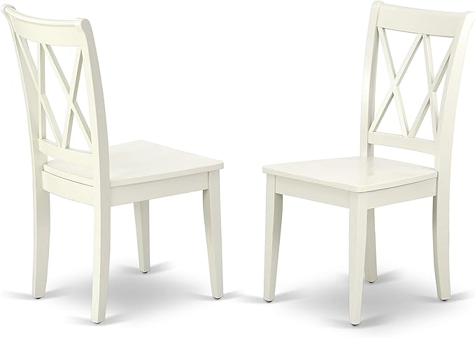 East West Furniture DOCL9-LWH-W 9 Piece Dining Table Set Includes a Rectangle Dinner Table with Butterfly Leaf and 8 Dining Room Chairs, 42x78 Inch, Linen White