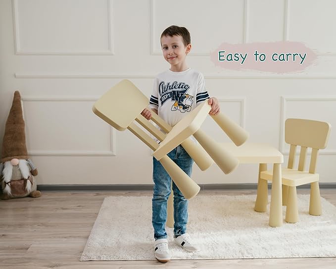 Kids Table and Chairs Set with Storage Drawer, Height-Adjustable Children's Desk for Toddlers, Sturdy Easy-Clean Surface, Safe Rounded Corners, Perfect for Playroom, Study, Arts & Crafts