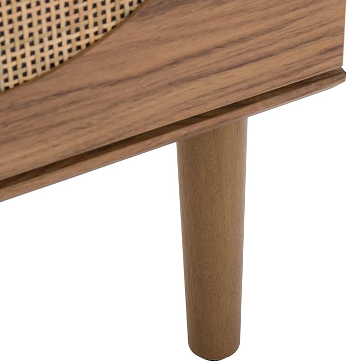 SAFAVIEH Claude TV Stand for up to 65" Flatscreen – Oak, 2 Sliding Doors with Interior Storage, 2 Open Shelves, Entertainment Media Console (MED9610D)