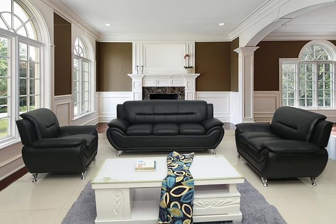 Container Furniture Direct Michael Sofa and Chair Set Black