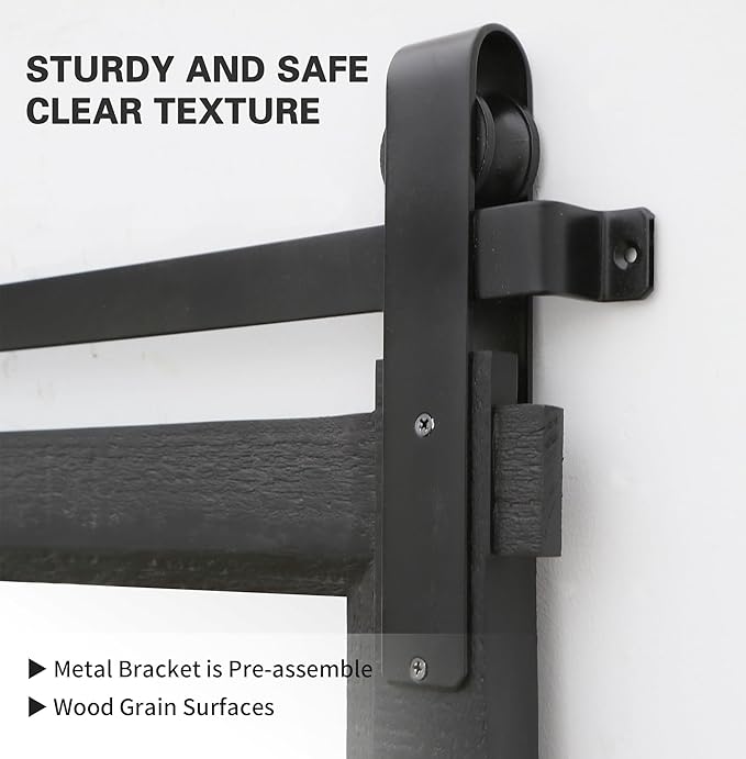 Rustic Barn Door Mirror: 24"x36" Black Farmhouse Wood Frame - Wall Mirror for Entryway/Bathroom/Living Room Wall Decor