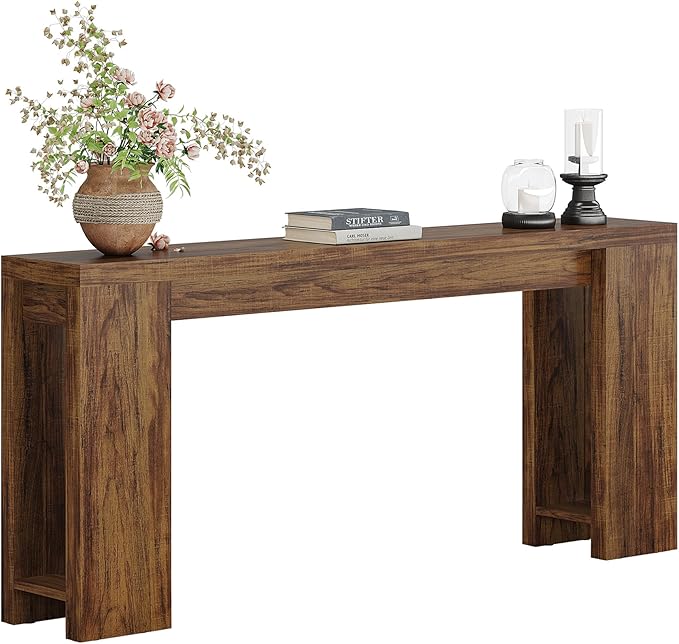 Tribesigns 70.9-Inch Extra Long Console Table, Farmhouse Wood Sofa Table Behind Couch, Narrow Entryway Accent Table for Living Room, Hallway, Entrance, Foyer, Dark Brown