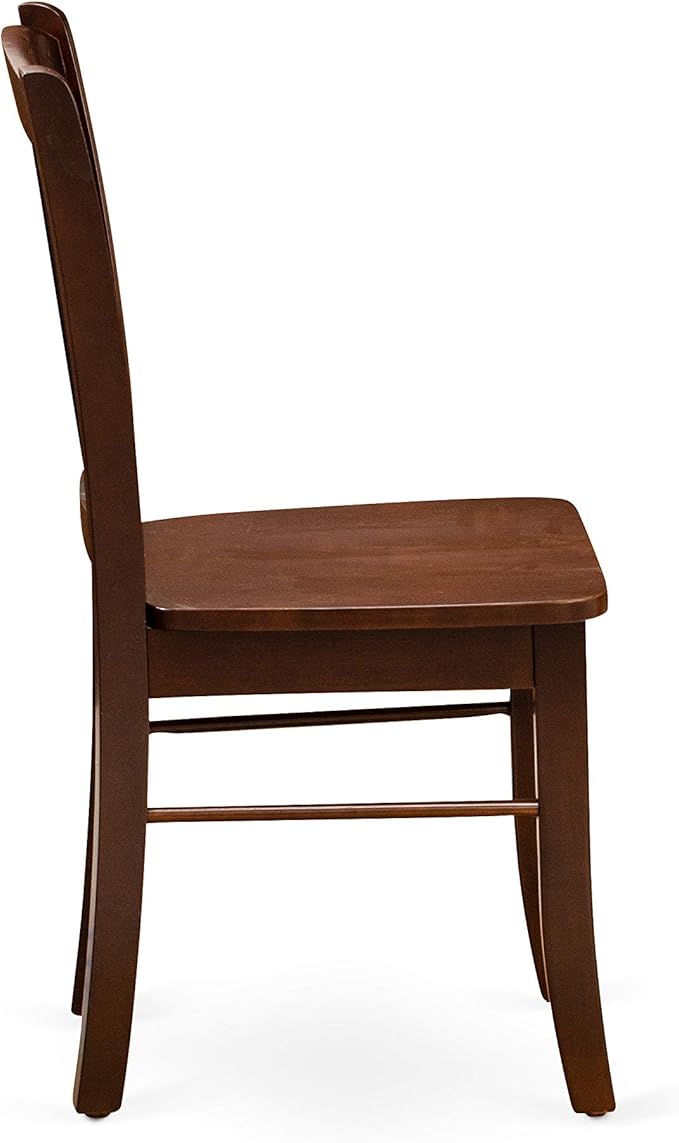 East West Furniture ESDL3-MAH-W 3 Piece Dinette Set for Small Spaces Contains a Round Dining Table with Pedestal and 2 Dining Room Chairs, 30x30 Inch, Mahogany