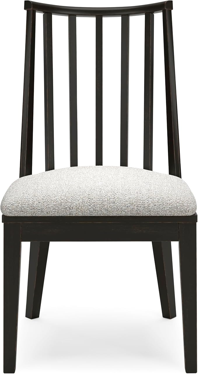 Signature Design by Ashley Galliden Urban Upholstered Armless Dining Chair, Set of 2, Black & Light Gray