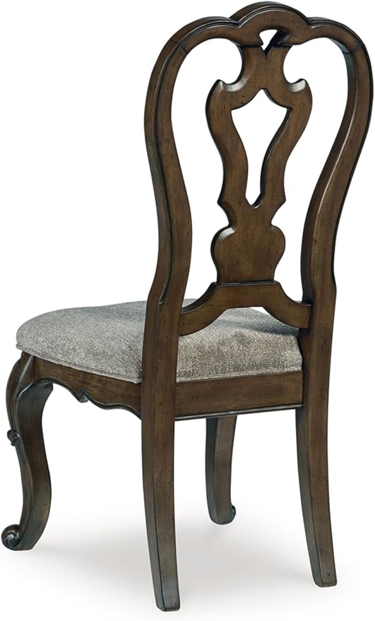 Signature Design by Ashley Maylee Classic Upholstered Armless Dining Chair, Set of 2, Dark Brown