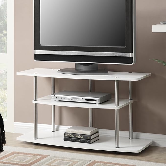 Convenience Concepts Designs2Go 3-Tier Wide TV Stand, 42", White