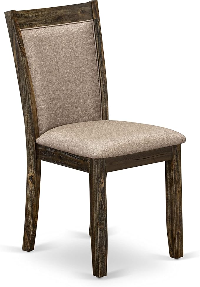 East West Furniture X727MZ716-5 5 Piece Modern Dining Table Set Includes a Rectangle Wooden Table with X-Legs and 4 Dark Khaki Linen Fabric Parson Dining Chairs, 40x72 Inch, Multi-Color