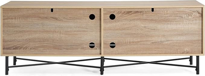 Christopher Knight Home Saral Modern 65 Inch TV Stand for TV up to 70 inch, TV Entertainment Center with Storage Adjustable Shelf, Wooden TV Console Table with Storage for Living Room, Natural