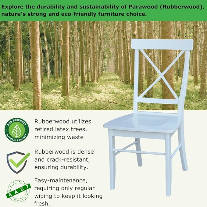 Set of Two X-Back Dining Chairs, White