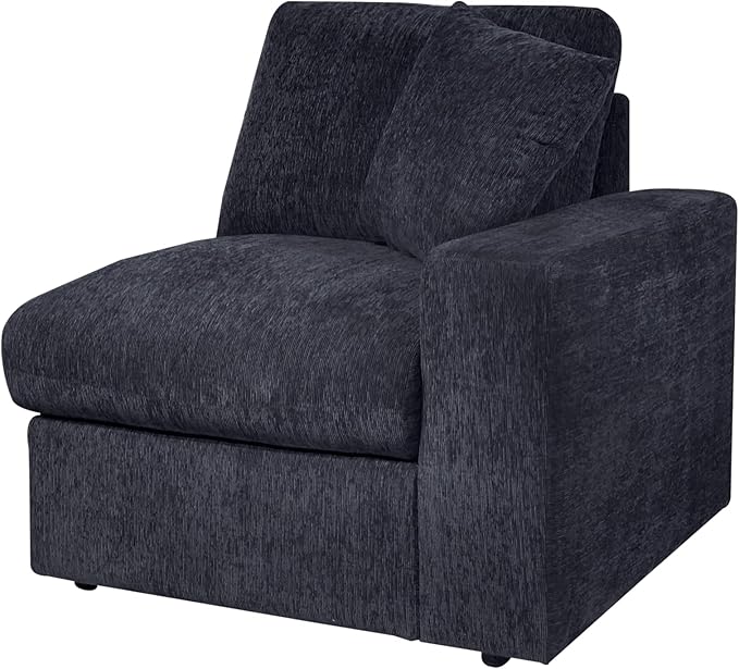 127" Modular Sectional Sofa,Modern Oversized Cloud Couch with Cup Holder&USB Port,7 Seat Convertible L-Shaped Chenille Sofas W/Ottoman,Pillows&Storage Box,Comfy Couches for Living Room,Dark Gray