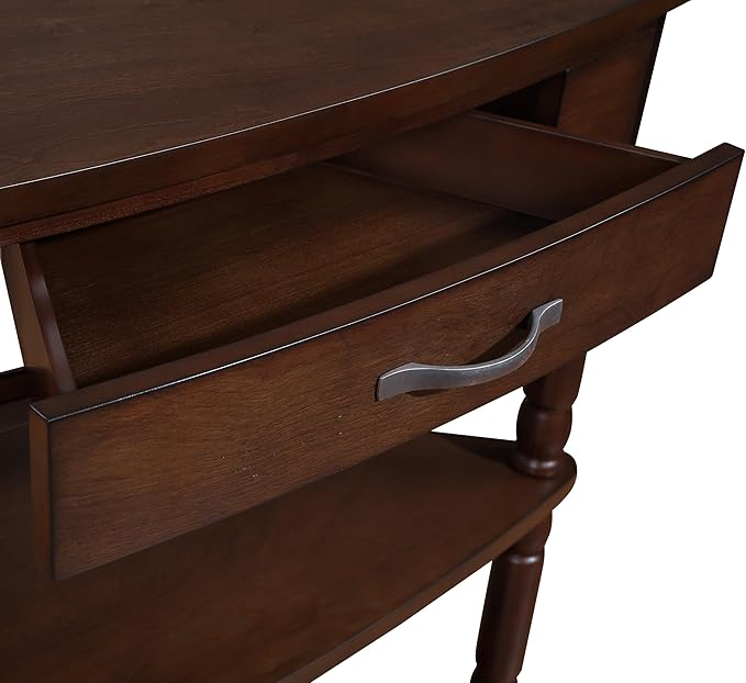 GDFStudio Trmxmbi 3 Tier Corner Console Table with 1 Storage Drawers and Shelves, 33.8'' Rustic Wood Triangle Sofa End Table for Small Spaces, Solid Wood Legs, Light Espresso