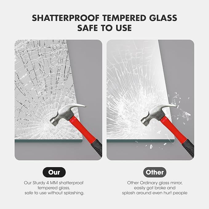 Hasipu 2-Pack 32" x 24" Bathroom Mirror, Mirrors for Sink, Frameless Mirror, Rectangle Mirror for Bathroom, Modern, Horizontal or Vertical