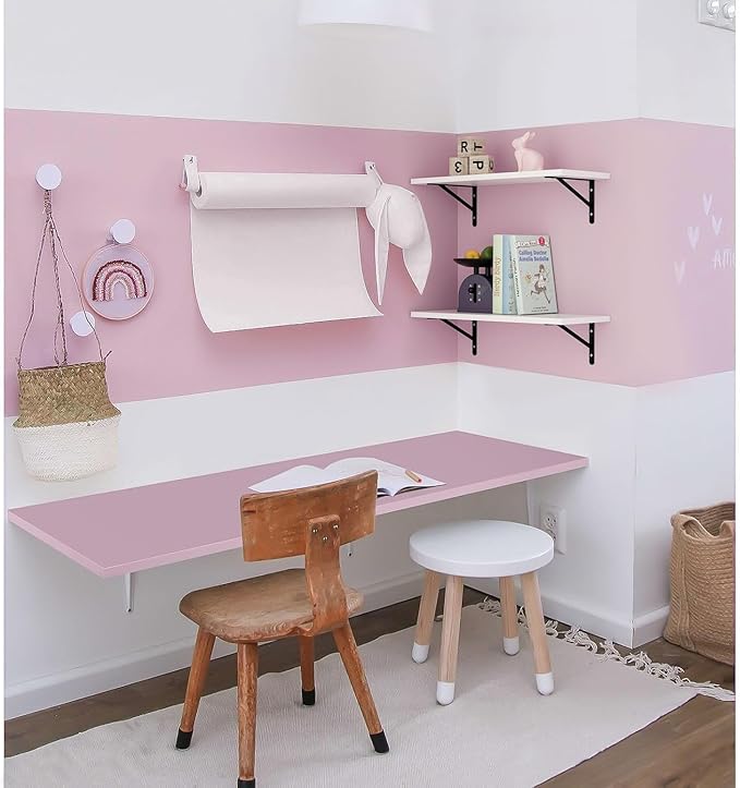 Kaboon 45x20 inch Table Top Universal, Solid One-Piece Desktop, Reversible Melamine Countertop, Double Desks, L-Desk DIY, Nostalgia Rose