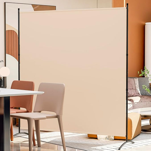 Room Divider Folding Privacy Screens, Portable Room Divider Panel 3 Panel Partition Room Dividers Screen Freestanding Room Partitions and Dividers Fabric Dividers for Room Separation (Beige, 1 Panel)