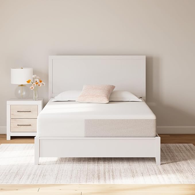 Signature Design by Ashley Queen Size Cool Max 12 Inch Medium Plush Cooling Gel Infused Memory Foam Mattress for Pressure Relief, Fiberglass Free, Mattress in A Box