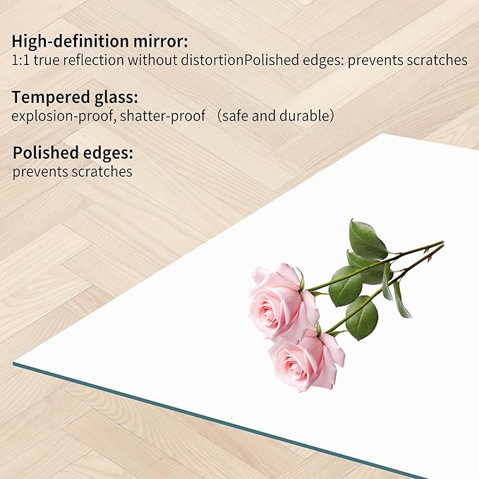 KOCUUY Large Frameless Mirror,36x36 Inch Square Bathroom Vanity Mirror for Over Sink, Upgraded Shatterproof Unframed Design for Bedroom, Living Room, Entryway