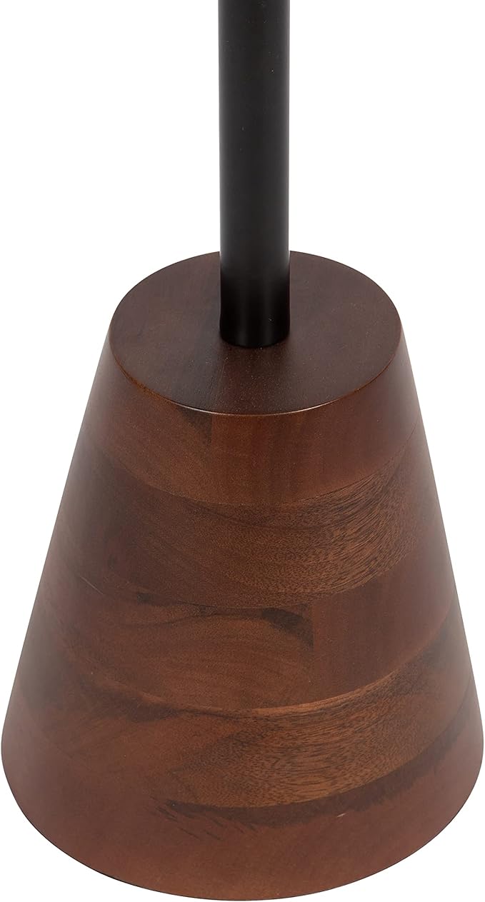 Kate and Laurel Tira Round Side Table, 14 x 14 x 24, Walnut Brown Wood and Black, Decorative Pedestal Style End Table for Use as a Bedroom Nighstand or Living Room Accent