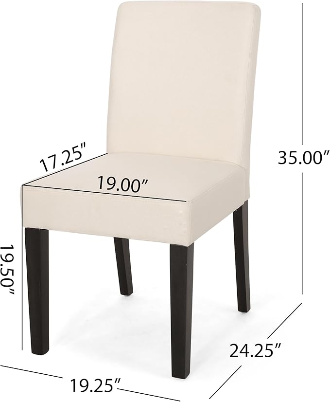 Christopher Knight Home Sidney Contemporary Upholstered Dining Chair (Set of 2), Beige + Espresso