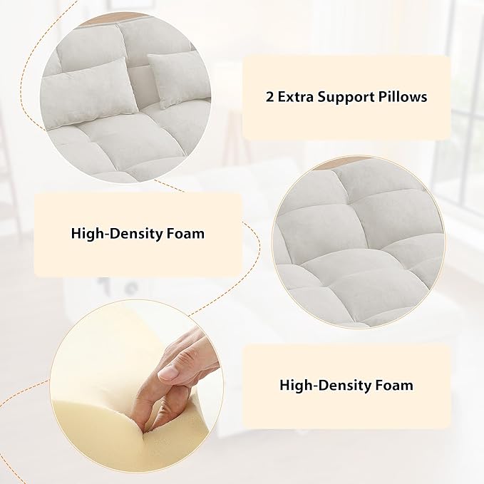65-inch Multifunctional Loveseat Pull Out Sleeper Sofabed W/Cupholders, Oversized 3-in-1 Convertible Love Seat with Pull-Out Sleeper Couch Bed, Storage, USB Ports, Side Table for Living Room Bedroom