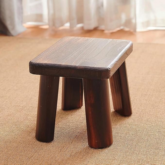 Wooden Stool, Rectangular Bedside Step Stool, Step Ladder for Kitchen & Bathroom, Foot Rest Stool Under Desk, Super Sturdy Hold Up to 500 LBS (14.2"x10.6"x10.6")