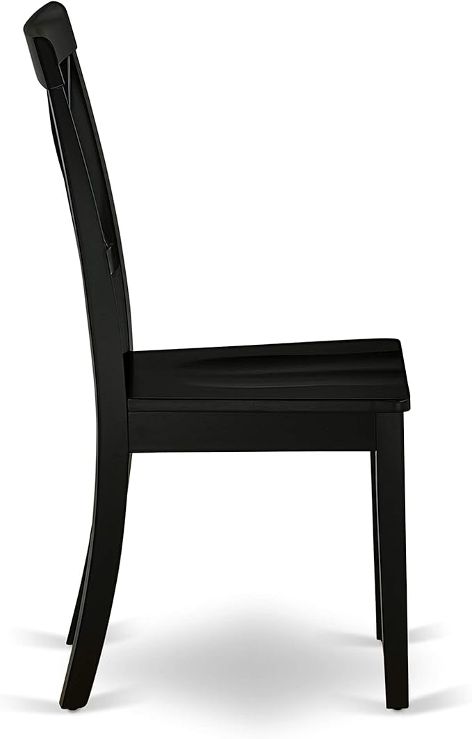 East West Furniture LGBO5-BLK-W 5 Piece Kitchen Table & Chairs Set Includes a Rectangle Dining Room Table with Butterfly Leaf and 4 Dining Chairs, 42x84 Inch, Black
