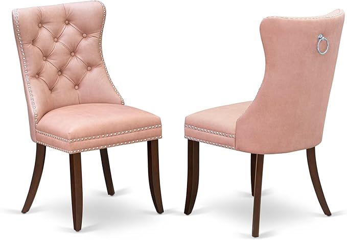 East West Furniture DODA5-MAH-23 5 Piece Dining Room Set Consists of a Rectangle Wooden Table with Butterfly Leaf and 4 Polyester Fabric Upholstered Chairs, 42x78 Inch, Mahogany