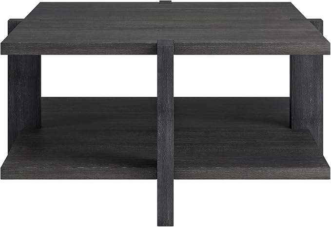 Henn&Hart 35" Wide Square Coffee Table in Charcoal Gray, for Home, Living Room, Bedroom, Entertainment Room, Office