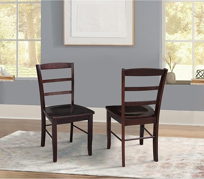 International Concepts Madrid Ladder Back Chair, Java, Rich Mocha