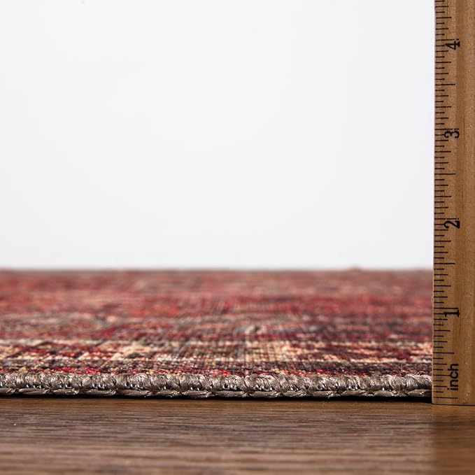 Keen Home Design 4x6 Rug - Machine Washable Area Rug with Non-Slip Backing, Ideal for Living Room, Dining Room, Bedroom - Vintage, Easy Clean, Durable, Low Pile Rug - (4' x 6')