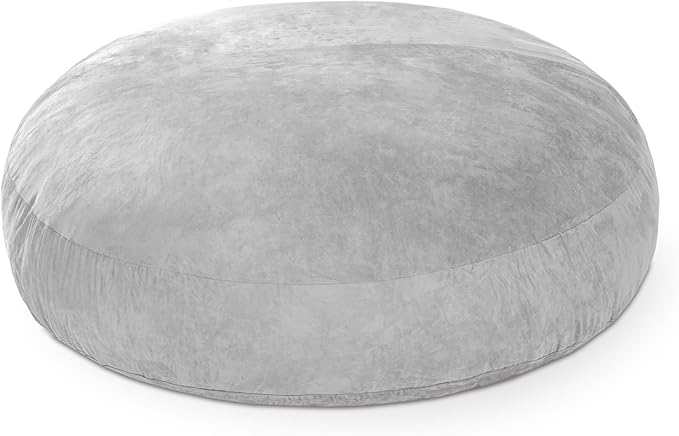 Jaxx 6 Foot Cocoon - 2-in-1 Convertible Bean Bag Bed & Large Bean Bag Chair for Adults, Microsuede Platinum