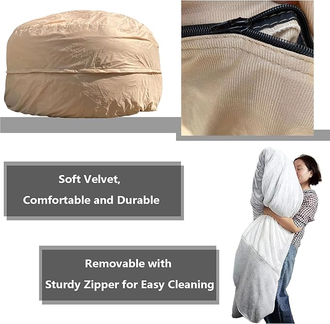 Reusable Beanbag Chair Inner Lining Cover for Pack Bean Filler EPP EPS Shredded Memory Foam and Wash Needs, 6 FT
