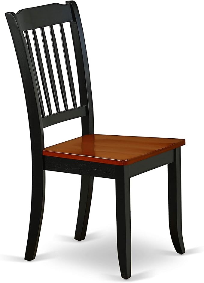 East West Furniture LGDA5-BCH-W 5 Piece Modern Dining Table Set Includes a Rectangle Wooden Table with Butterfly Leaf and 4 Dining Chairs, 42x84 Inch, Black & Cherry