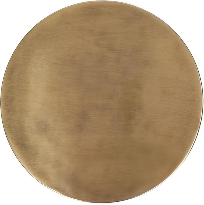 Kate and Laurel Aja Modern Metal Round Drink Table, 9 x 9 x 22, Antique Brass, Decorative Geometric Pedestal Table with Circular Tabletop for Use as Metal Indoor Plant Stand