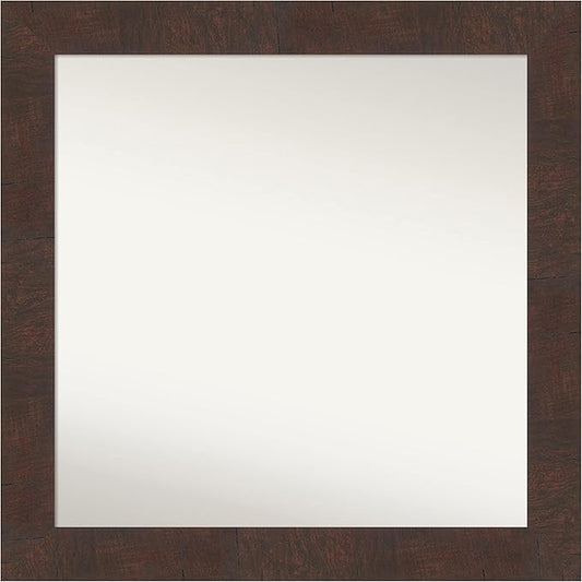 Amanti Art White Bathroom Mirror for Over Sink, 30x30 Wedge White Square Vanity Mirror, Large Modern Frame, Hangs Horizonally and Vertically, Bathroom Wall Decor, Non-Beveled Edge from WI, USA
