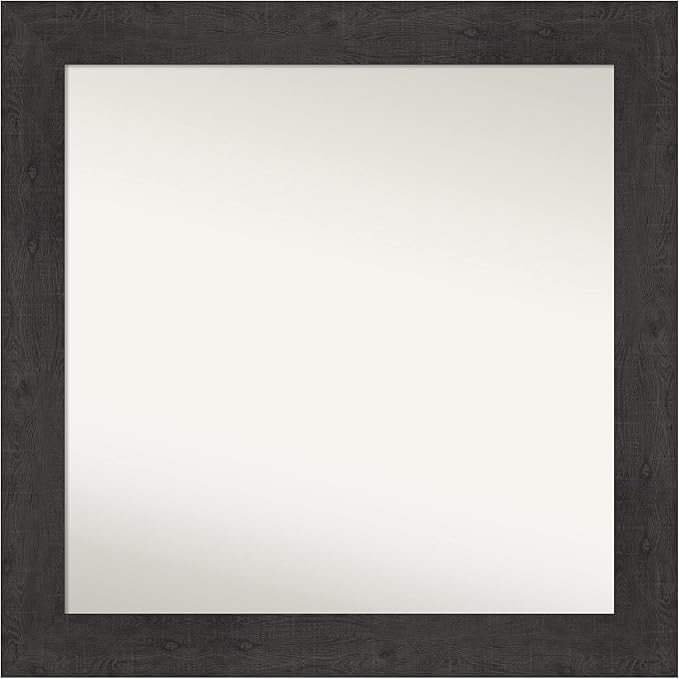 Amanti Art White Bathroom Mirror for Over Sink, 32x32 Ridge White Square Vanity Mirror, Large Traditional Frame, Hangs Horizonally and Vertically, Bathroom Wall Decor, Non-Beveled Edge from WI, USA