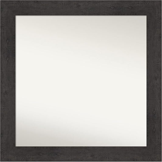 Amanti Art White Bathroom Mirror for Over Sink, 32x32 Ridge White Square Vanity Mirror, Large Traditional Frame, Hangs Horizonally and Vertically, Bathroom Wall Decor, Non-Beveled Edge from WI, USA