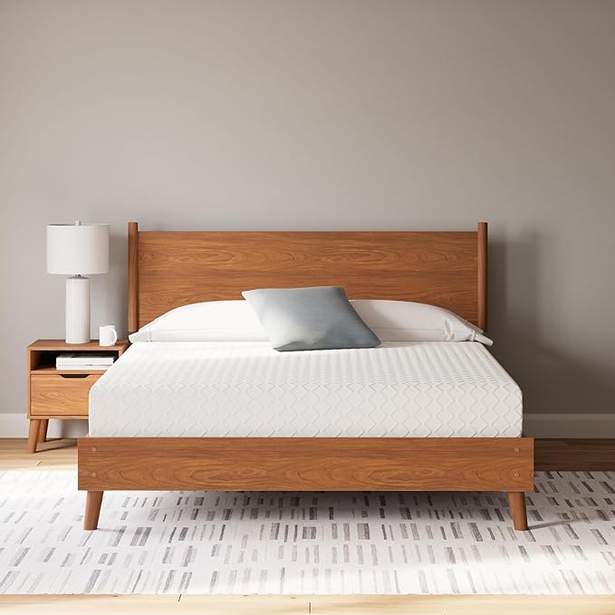 Signature Design by Ashley California King Size Chime 10 Inch Medium Firm Memory Foam Mattresswith Green Tea & Charcoal Gel for Pressure Relief, Fiberglass Free, Mattress In A Box