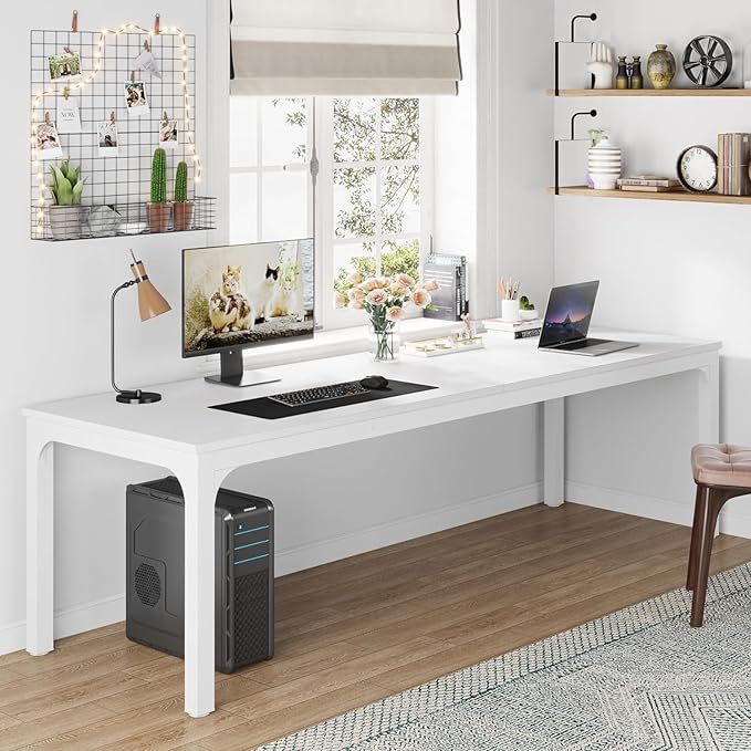 Tribesigns 78.7 Inches Extra Long Computer Desk 2 Person Desk, Double Long Desk, Workstaion for Home Office