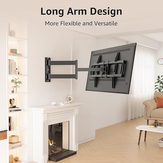 MOUNTUP Corner TV Wall Mount for Most 42-75 Inch TVs with 32” Long Extension, Long Arm TV Mount, Full Motion TVs Mount Swivel Articulating Mounts, MAX VESA 600x400mm, Holds up to 99 lbs MU0076