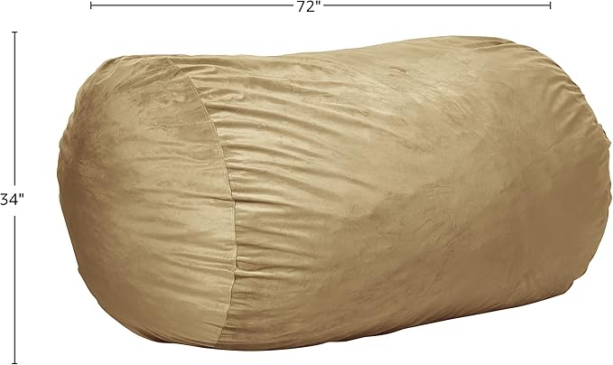 Sofa Sack Bean Bag Chair Cover, 6-Feet, Camel