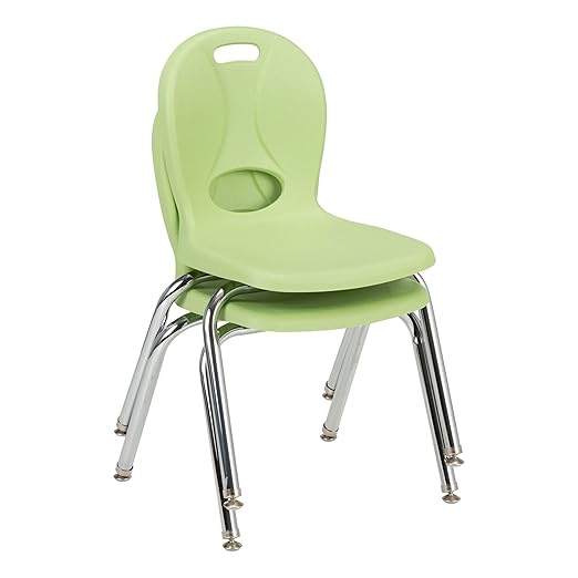 Learniture LNT-114-CSW-GA Learniture Structure Series School Chairs for Classroom, 14" Seat Height, Green Apple, Pack of 4