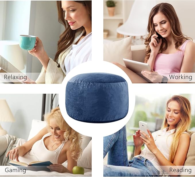 3 Ft Large Bean Bag Chairs for Adults/Teens with Memory Foam Filling, Comfy Bean Bag Sofa with Filler Included, Soft Dutch Velvet Fabric Beanbags,3 Foot, Navy