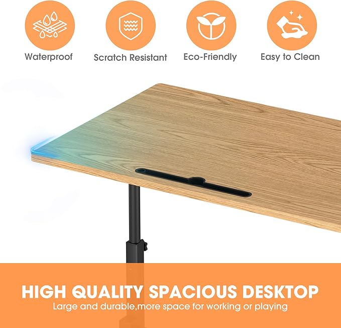 Klvied Small Standing Desk Adjustable Height for Sitting and Standing, Portable Laptop Table for Walking Pad,Oak